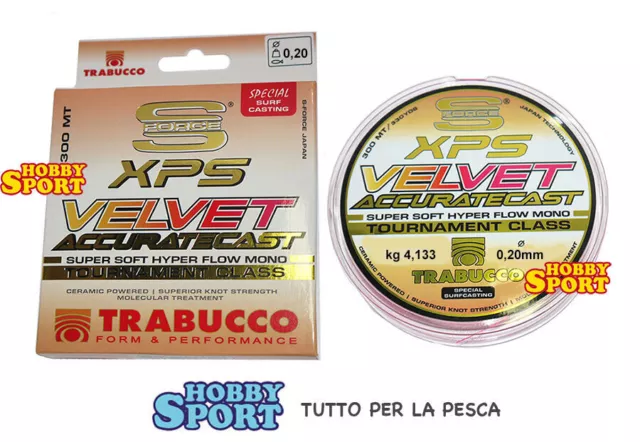 FILO XPS VELVET ACCURATECAST 300 MT DIAM 0,20 mm MULTICOLOR TRABUCCO SURF