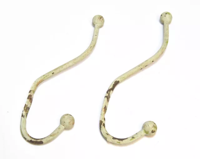 2 Large Vintage Matching Metal Hat Or Coat Hooks