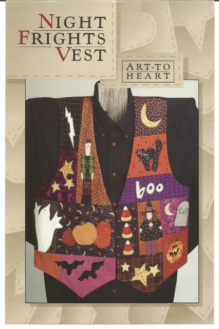 Chaleco Miedos Nocturnos Halloween Aplique Piezas Talla S M L Patrón
