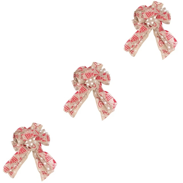 3 Pcs Christmas Wreath Bows Arc Suspendu De Sapin De Noël Décoration De Voiture
