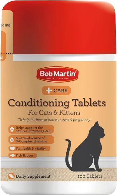 Bob Martin | Conditioning Tablets for Cats & Kittens, 100 Count (Pack of 1)