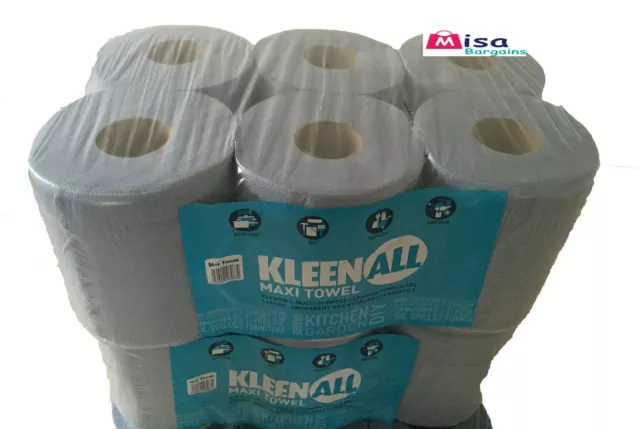 6 x  Blue Centre feed Rolls 2ply Wiper Paper Towel Kitchen Roll 2 ply Tissue