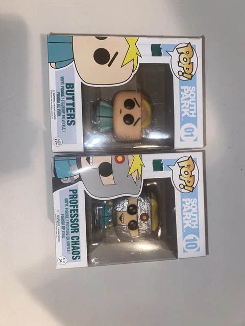 Funko Pop! South Park - Professor Chaos #10 and Butters #01 Set - New in Box Funko Pop! South Park - Professor Chaos #10 and Butters #01 Set - New in Box