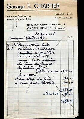une facture  fabrique de lingerie Ets Ropion & Sécheresse  Châtellerault 1940 