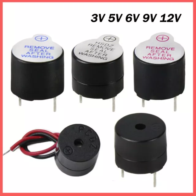 Aktive Buzzer Piepser Summer Ton Signalgeber Piezo 12mm 3V -12V für Alarmmeldung