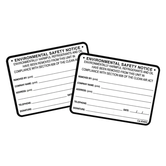 Environmental Safety Notice Label # 04850 , Pack of (2)