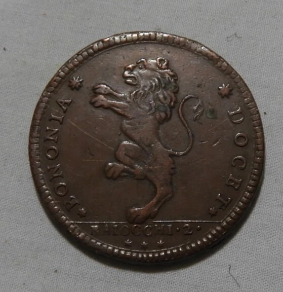 Vatican 1796 Pius the Sixth 2 Baiocci coin Vatican 1796 Pius the Sixth 2 Baiocci coin