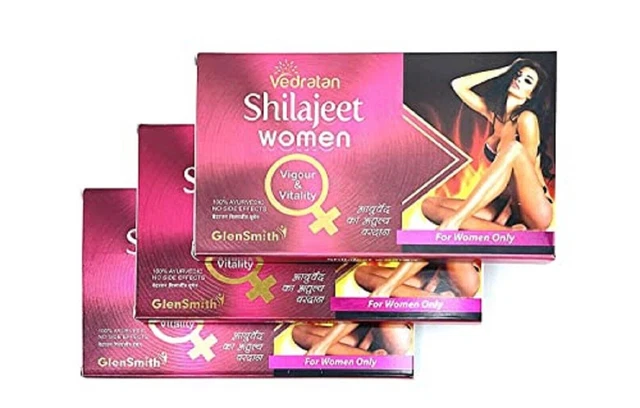 Ayurveda Vedratan Ayurvedic Vigor and Vitality Shilajeet para Mujer 30 cápsulas