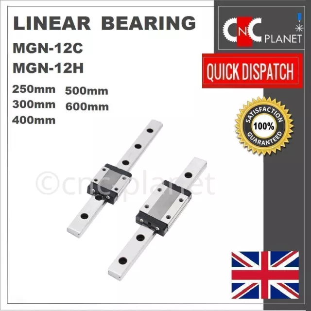 Mgn12 Linear Rail Mgn 12 Bearing Guide Slide Carriage Block Mgn12C Mgn12H Cnc Uk 2