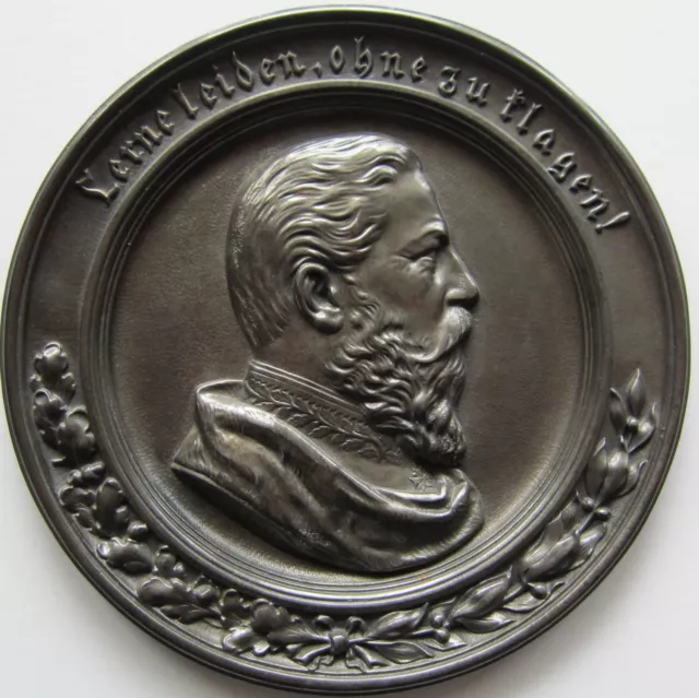 Metallteller / Plakette Friedrich III. Kaiserreich, 21,5 cm, Topzustand!