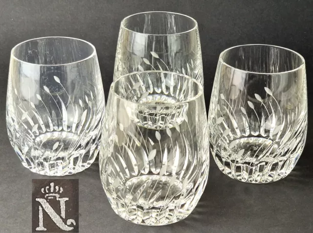 4 Whisky- Verres, Nachtmann, Série Fleurie, Marqué P805