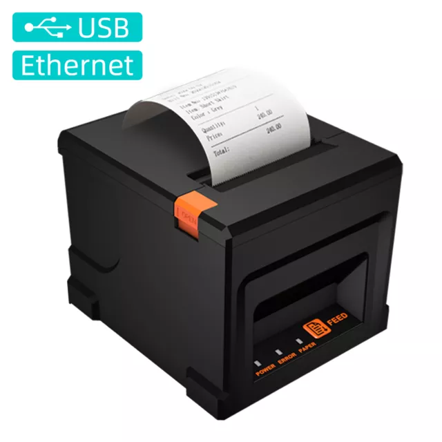 80mm USB+LAN Receipt Printer POS Printer with Auto  Desktop Direct T0T7