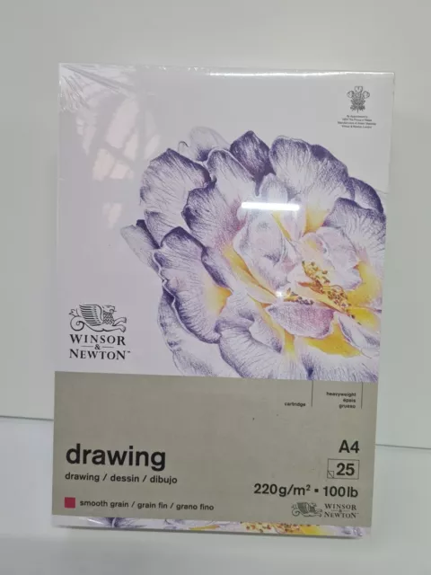 New Winsor & Newton Smooth Surface Gummed Drawing Pad - SizeA4 1x25 sheets