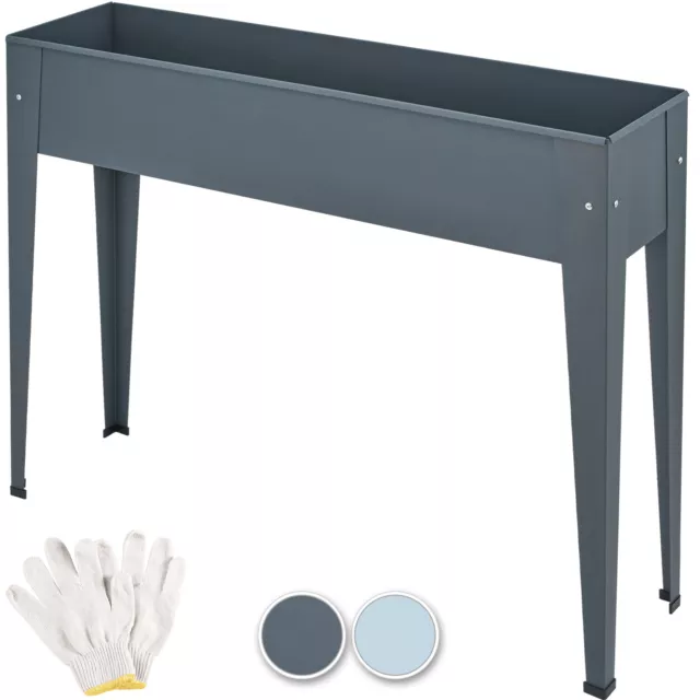 Hochbeet Metall Pflanzbeet Gemüsebeet Blumenkasten Balkon Beine 98,5x26x82,5cm