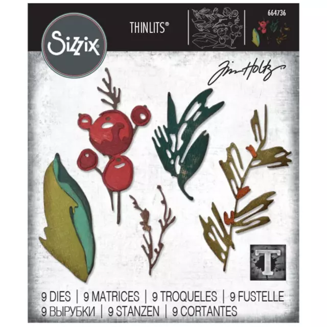 Sizzix Tim Holtz Thinlits Die Set - Holiday Brushstroke - 664736