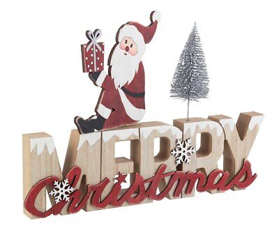 JHCHA ufficio e feste decorazioni natalizie decorazioni per la casa e la festa di Babbo Natale per camera da letto Lettere in legno con scritta Merry Christmas 