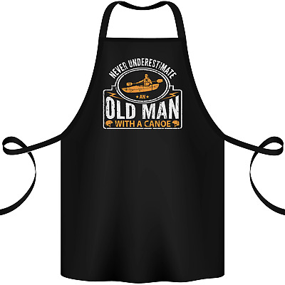 An Old Man With a Canoe Canoeing Funny Cotton Apron 100% Organic