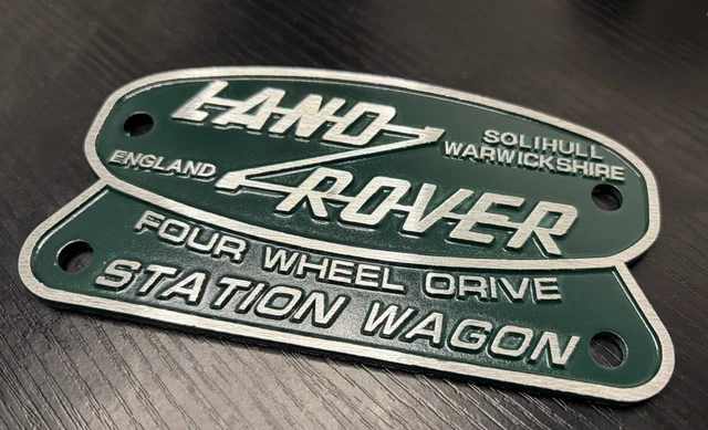 Land Rover Rear Plate LAND ROVER DEFENDER 90 110 Metal Rear Plate Badge Four Wheel Drive ...