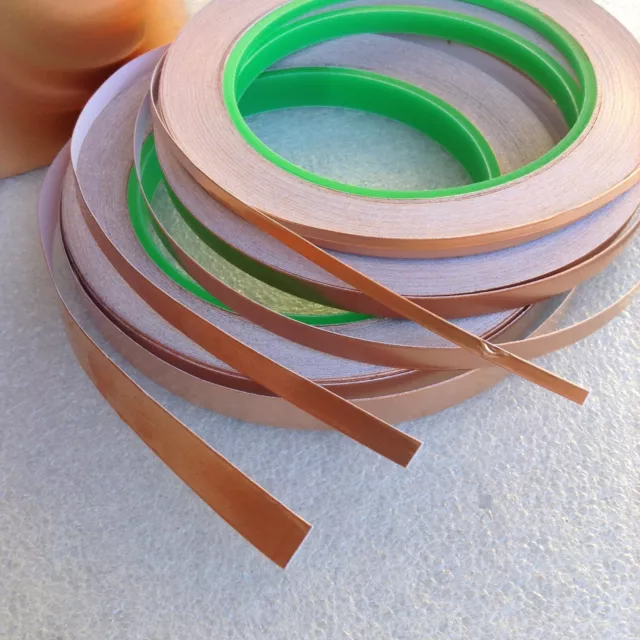 Double Sided Copper Foil Tape EMI Shielding Conductive Adhesive 10, 6, 3mm, Slug