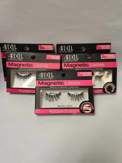 5 Pack Ardell Professional Magnetic Lashes Singles 113 Tapered Tips Pre-Curved