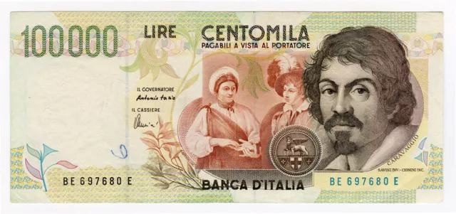 Italien 1994 Ausgabe 100,000 Lire Banknote Seltenes Crisp Au.pick #117a