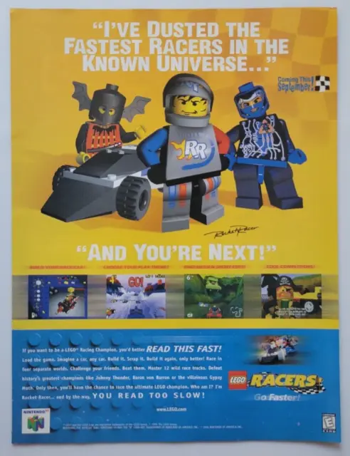 1999 LEGO Racing Champion Video Game Nintendo 64 Nintendo Power Ad 8x10.5"
