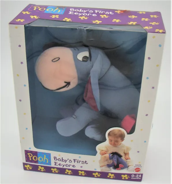 Eeyore Mattel Disney Primer Juguete de Peluche para Bebé Winnie the Pooh Friend NUEVO Sellado