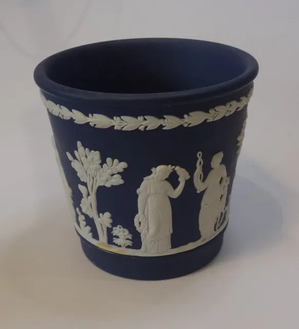 Wedgwood Navy Blue and White Jasper Pot/ Posy Vase