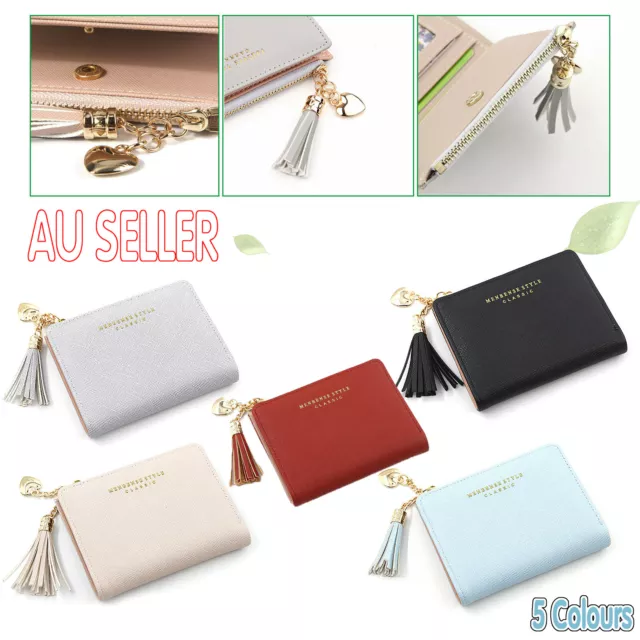 Women Wallet Short Small Coin Purse Ladies Folding Card Card Holder Leather AU