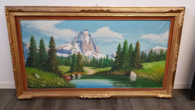 dipinto cervino firma Morandi cm 140 x 80 valtournanche aosta cervinia