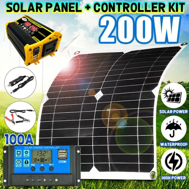 4000W Solar Panel System Kit Complete Solar Power Generator 100A Home 110V Grid