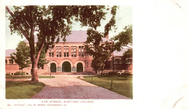 Vintage Postcard Law School Campus Building Harvard College Massachusetts MA