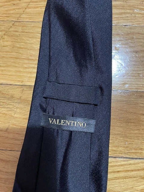 Valentino Men's 100% Silk Black Neck Tie