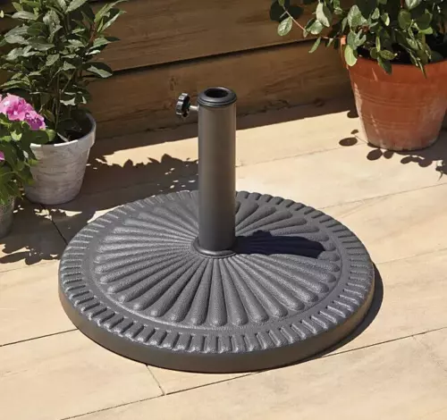 15Kg Round Cast Iron Parasol Base Stand Outdoor Umbrella Patio Garden Heavy Duty