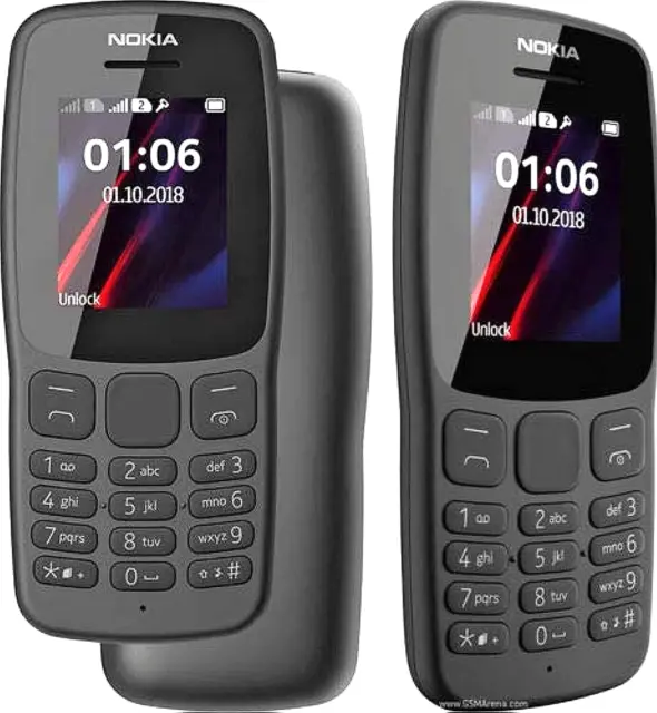 Nokia 105 2019 TA-1410 Black Unlocked 4MB 1.8" Flashlight Mobile Phone