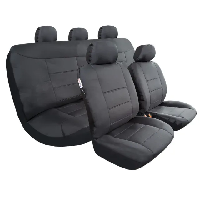 For Dodge Ram 4500 5500 Crew Cab 4-Door Car Seat Covers Full Set Black Canvas