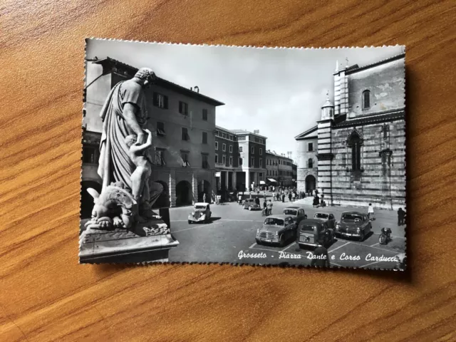 Cartolina Grosseto Piazza Dante Corso Carducci Viaggiata 1957 Subalpina Ww