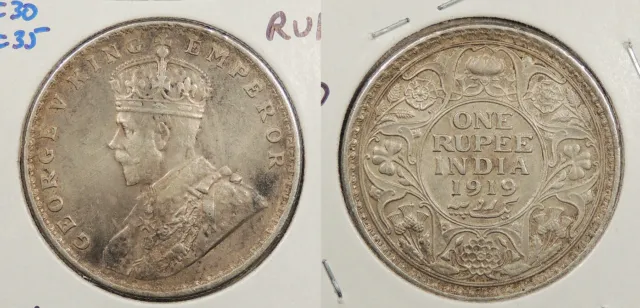 INDIA 1919(c) Rupee George V #WC90784