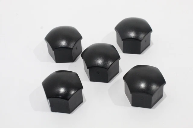 SEAT IBIZA 6J Black Wheel Nut Bolt Cover Caps x5 New Genuine