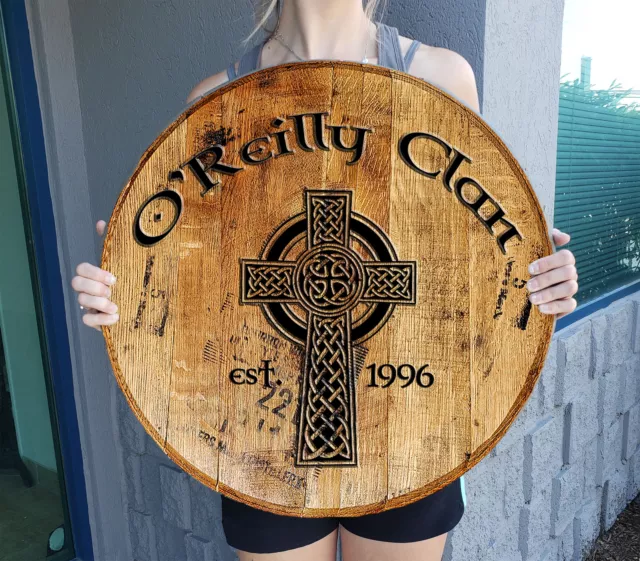 Celtic Irish Cross Knot Bar Sign Gift Personalized Whiskey Barrel Home decor