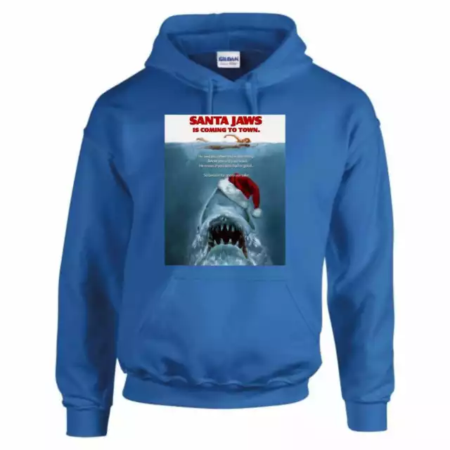 Santa Jaws Funny Christmas Hoodie Pullover Sweatshirt Men Women Kids Unisex