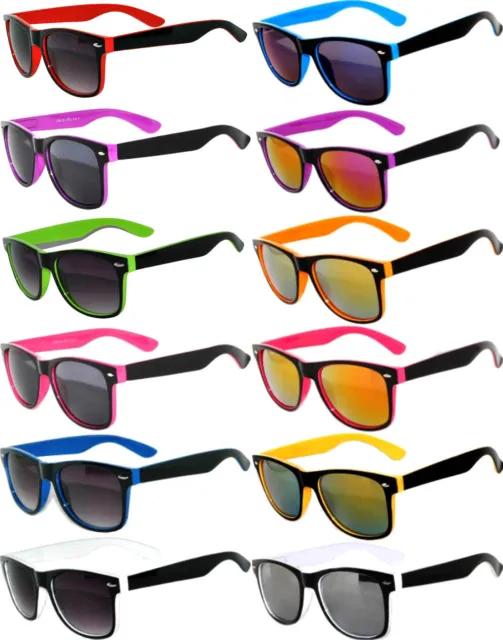 Wholesale Bulk 12 Pairs Classic Vintage 2Tone Sunglasses By Dozen Mixed Color