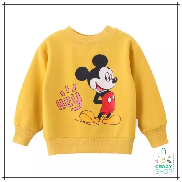Maglia Mickey Mouse - Topolino   Kids Abbigliamento Per Bambini Gialla