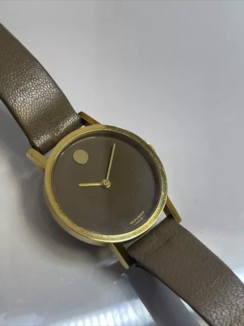 vintage ladies Movado Zenith museum Rare brown dial manual wind Running On Time