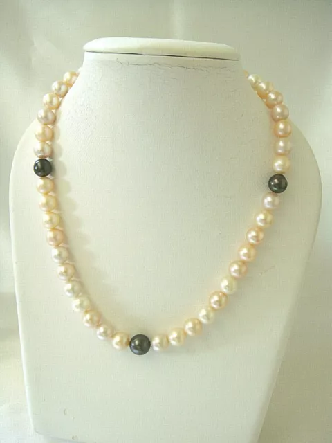 Collier Multicolore Perles De Culture De Tahiti Et Perles D'eau Douce - Argent 925 - Neuf Avec étiquettes