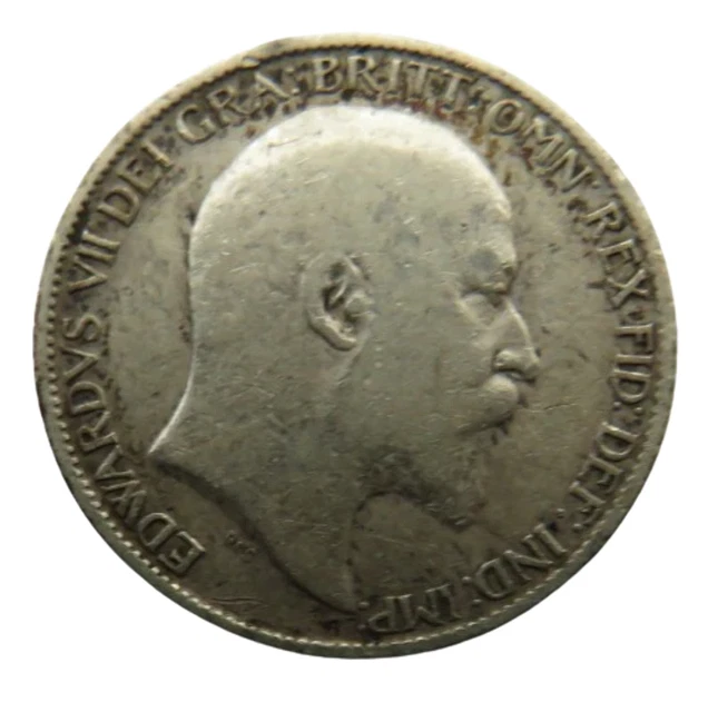 1907 King Edward VII Silver Sixpence Coin - Great Britain