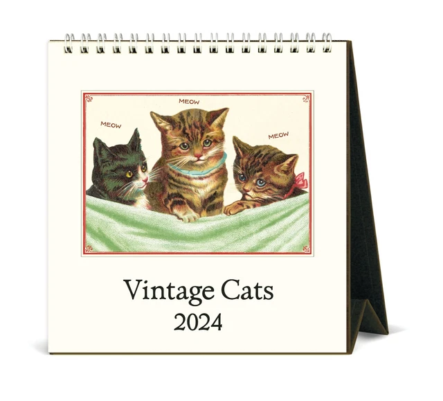 CAVALLINI & CO. Vintage Cats 2024 Desk Calendar 14.95 PicClick