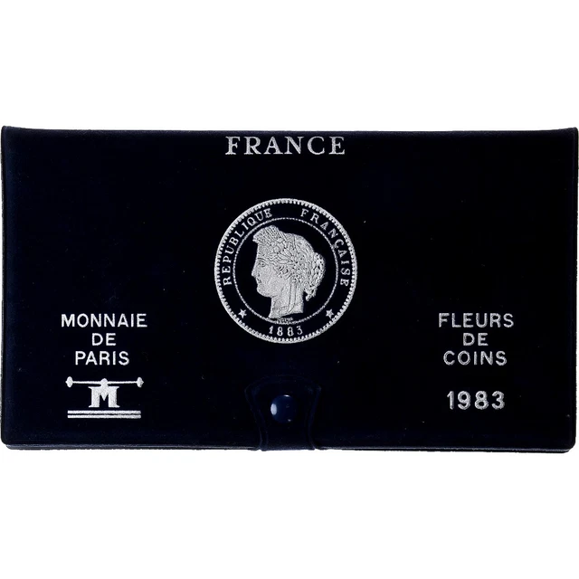 Coffret FDC France 1983 - 12 Pièces En Francs, Fleurs De Coin - Avec Certificat D'authenticité