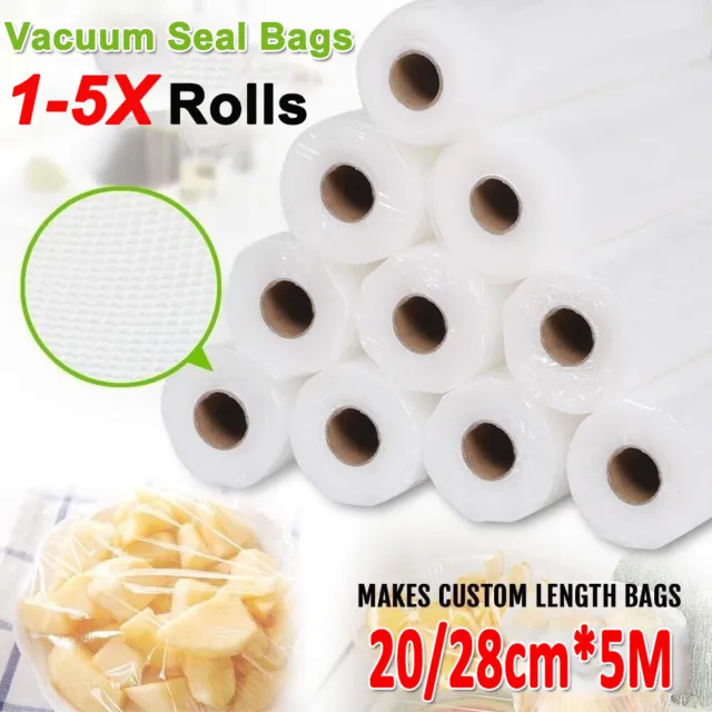1-5 Rolls Vacuum Sealer Bags Vaccum Food Saver Storage Seal Bag Pack Embossed AU