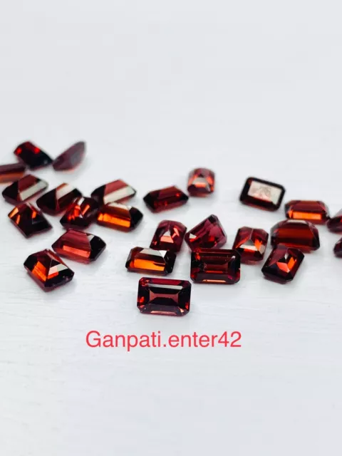 Granat Lose Edelstein Facettiert Emerald-Octagon Schnitt 5x3 MM Natur 10 Stück E